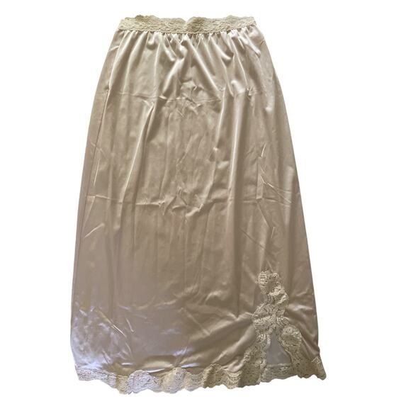 Vassarette Vintage Underneath it All Lace Accents Slip Skirt Small - Picture 3 of 10